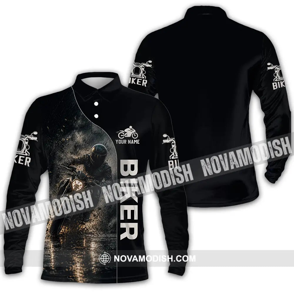 Unisex Shirt - Custom Biker Shirt - Long Sleeve Polo / S - T-shirt