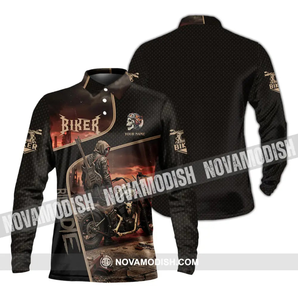 Unisex Shirt - Custom Biker Shirt - Long Sleeve Polo / S - T-shirt