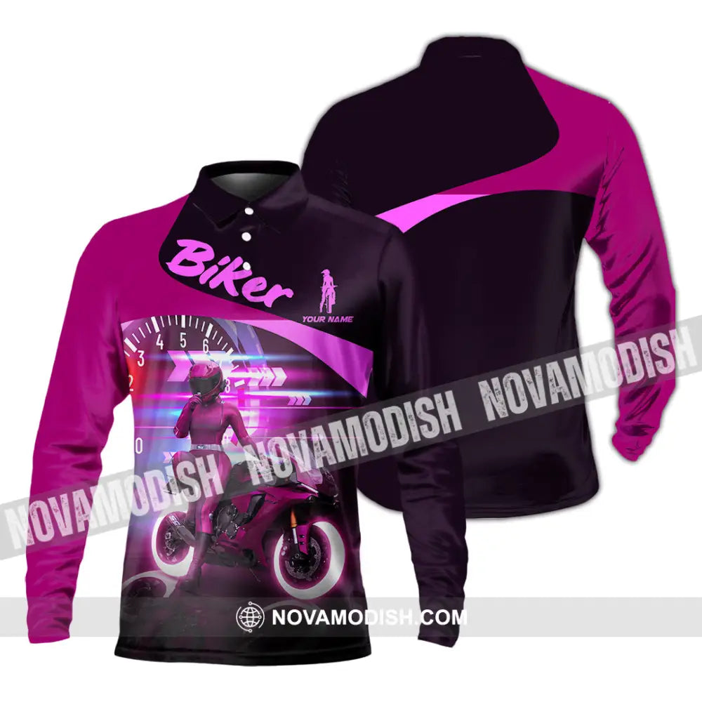 Unisex Shirt - Custom Biker Shirt - Long Sleeve Polo / S - T-shirt