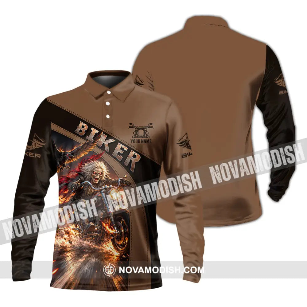 Unisex Shirt - Custom Biker Shirt - Long Sleeve Polo / S - T-shirt