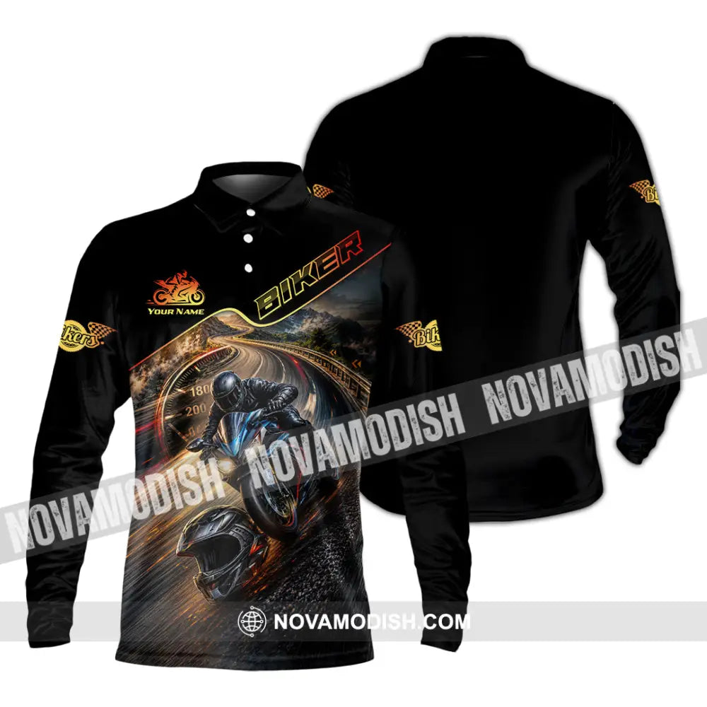 Unisex Shirt - Custom Biker Shirt - Long Sleeve Polo / S - T-shirt