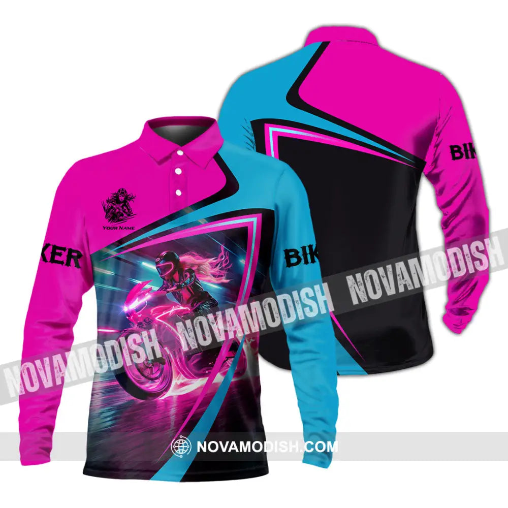 Unisex Shirt - Custom Biker Shirt - Long Sleeve Polo / S - T-shirt