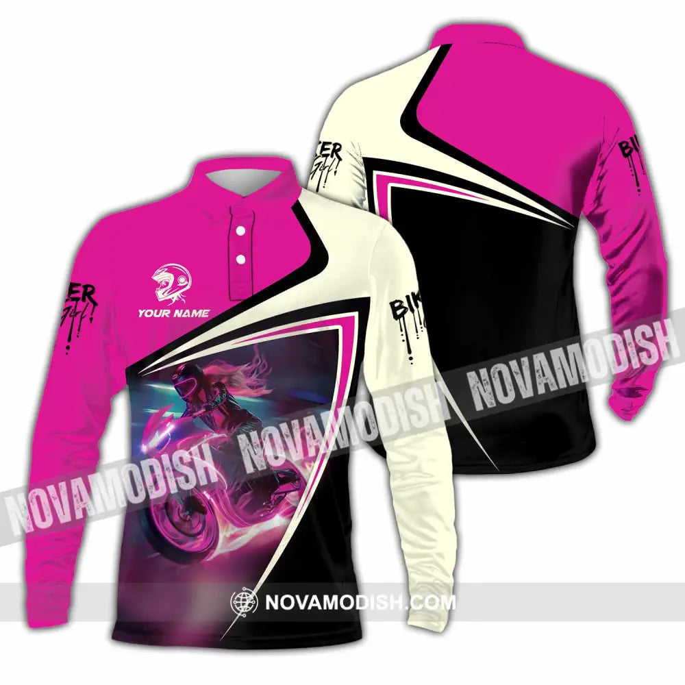 Unisex Shirt - Custom Biker Shirt - Long Sleeve Polo / S - T-shirt