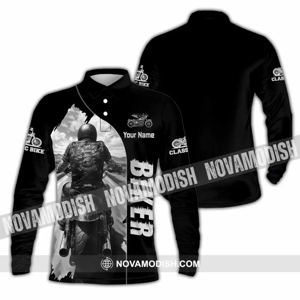 Unisex Shirt - Custom Biker Shirt - Long Sleeve Polo / S - T-shirt