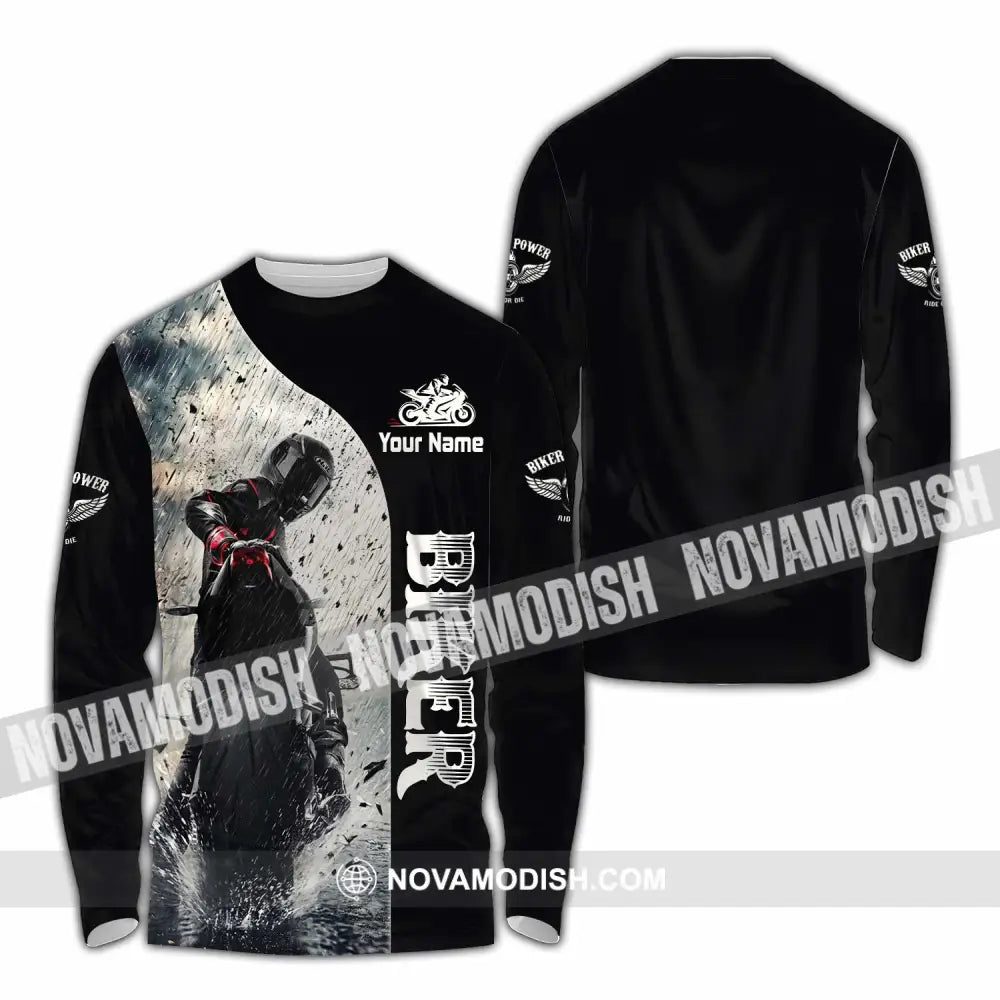 Unisex Shirt - Custom Biker Shirt - Long Sleeve Shirt / S - T-shirt