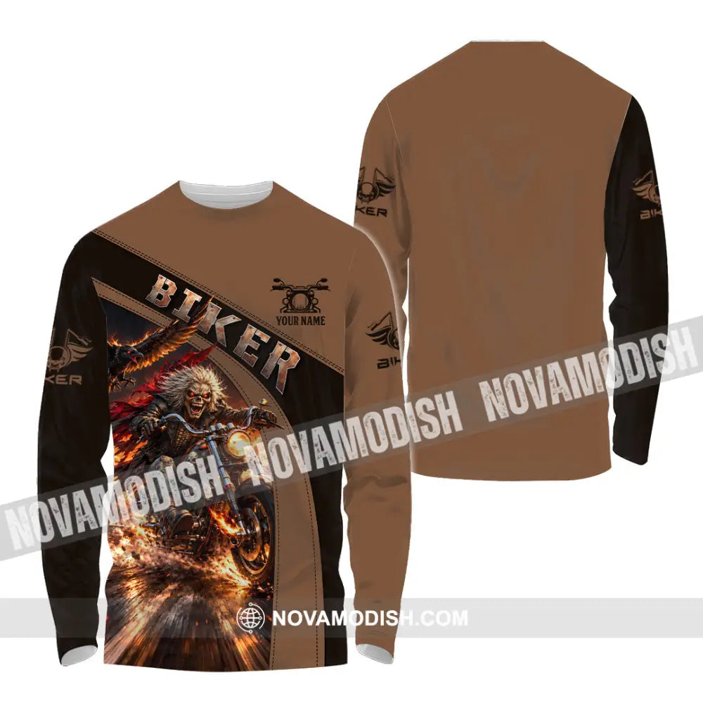 Unisex Shirt - Custom Biker Shirt - Long Sleeve Shirt / S - T-shirt