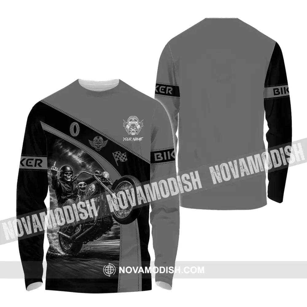 Unisex Shirt - Custom Biker Shirt - Long Sleeve Shirt / S - T-shirt