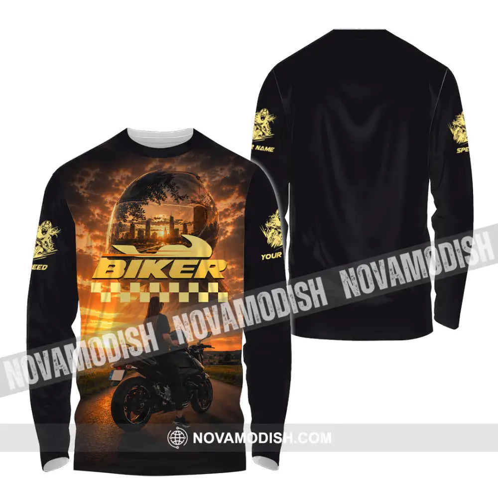 Unisex Shirt - Custom Biker Shirt - Long Sleeve Shirt / S - T-shirt