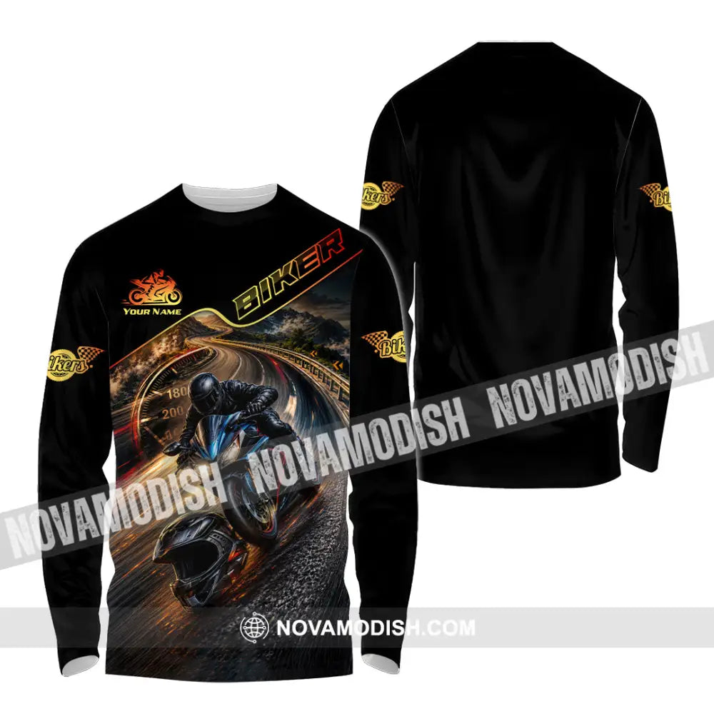 Unisex Shirt - Custom Biker Shirt - Long Sleeve Shirt / S - T-shirt