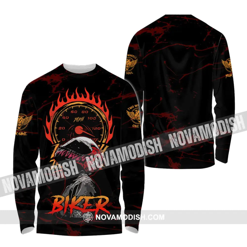 Unisex Shirt - Custom Biker Shirt - Long Sleeve Shirt / S - T-shirt