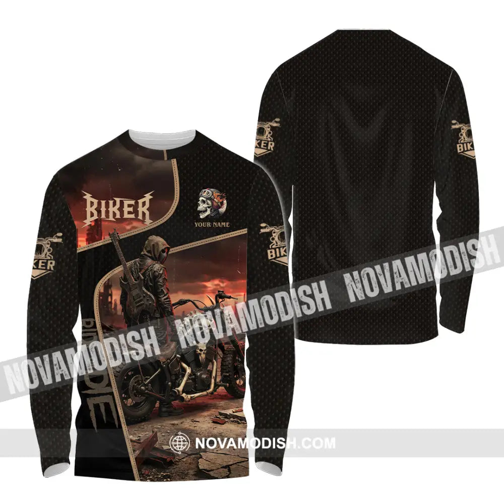 Unisex Shirt - Custom Biker Shirt - Long Sleeve Shirt / S - T-shirt