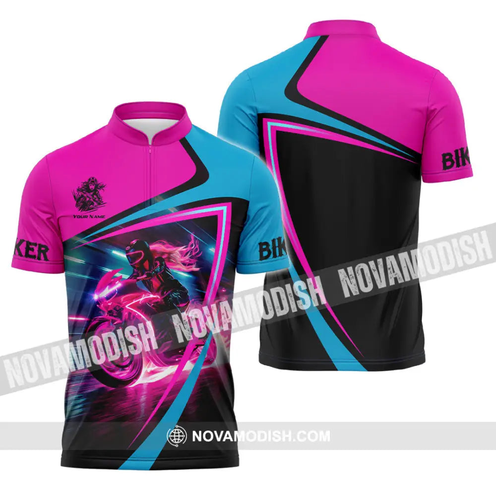 Unisex Shirt - Custom Biker Shirt - Zipper Polo Shirt / S - T-shirt