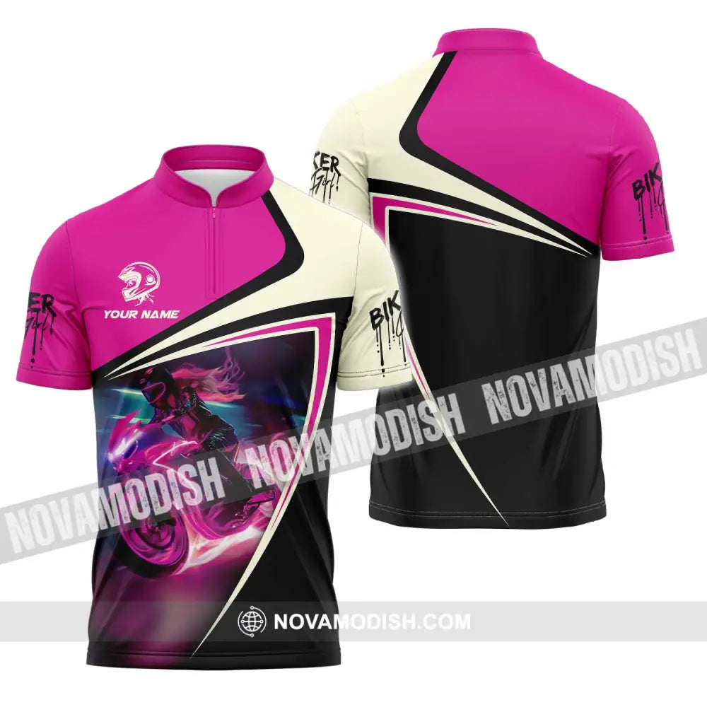 Unisex Shirt - Custom Biker Shirt - Zipper Polo Shirt / S - T-shirt