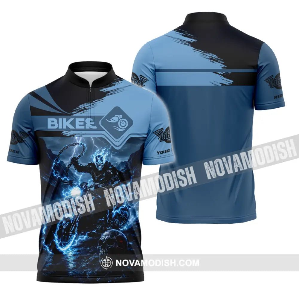 Unisex Shirt - Custom Biker Shirt - Zipper Polo Shirt / S - T-shirt