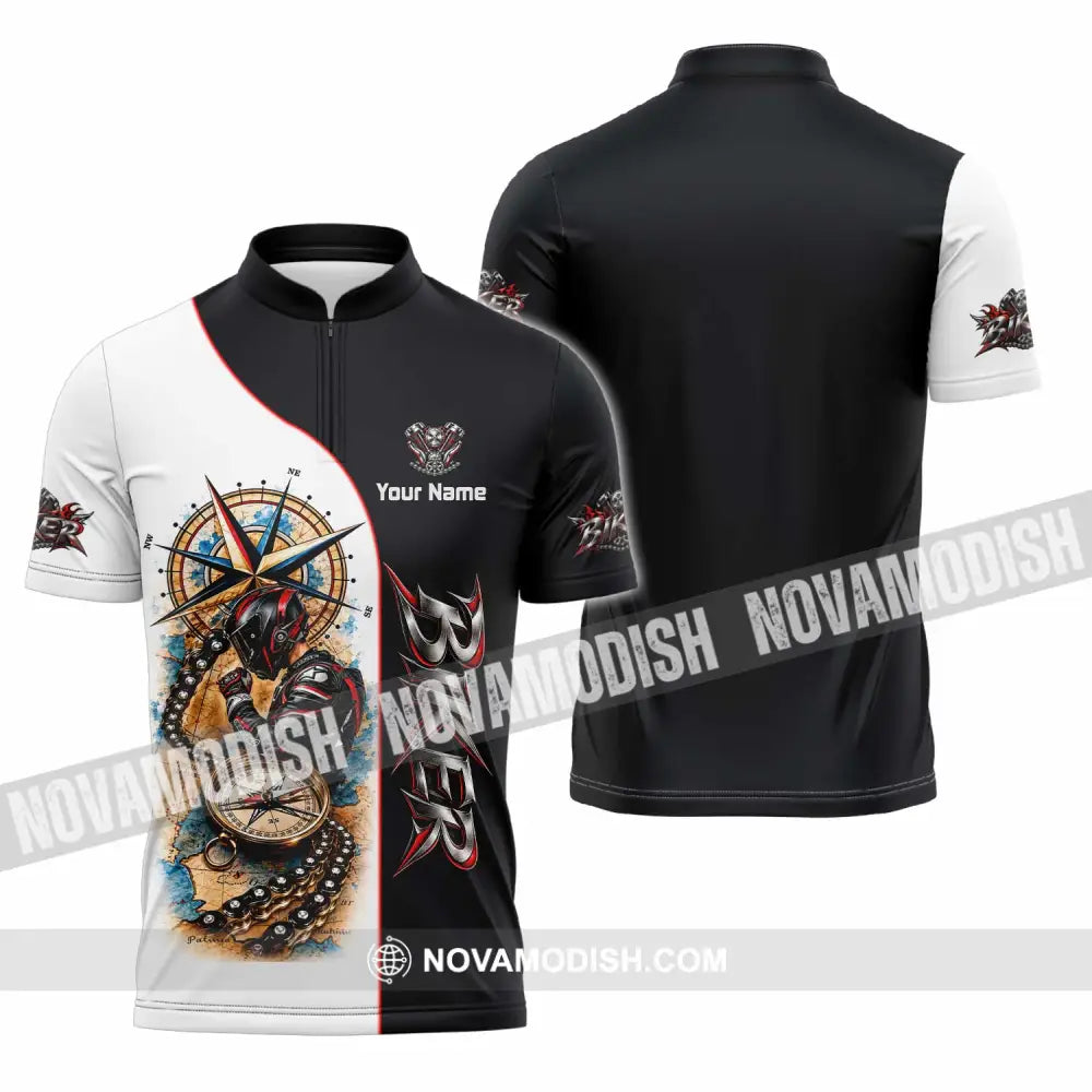 Unisex Shirt - Custom Biker Shirt - Zipper Polo Shirt / S - T-shirt
