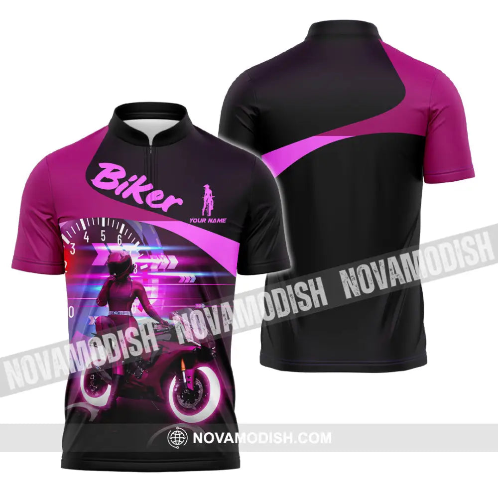 Unisex Shirt - Custom Biker Shirt - Zipper Polo Shirt / S - T-shirt