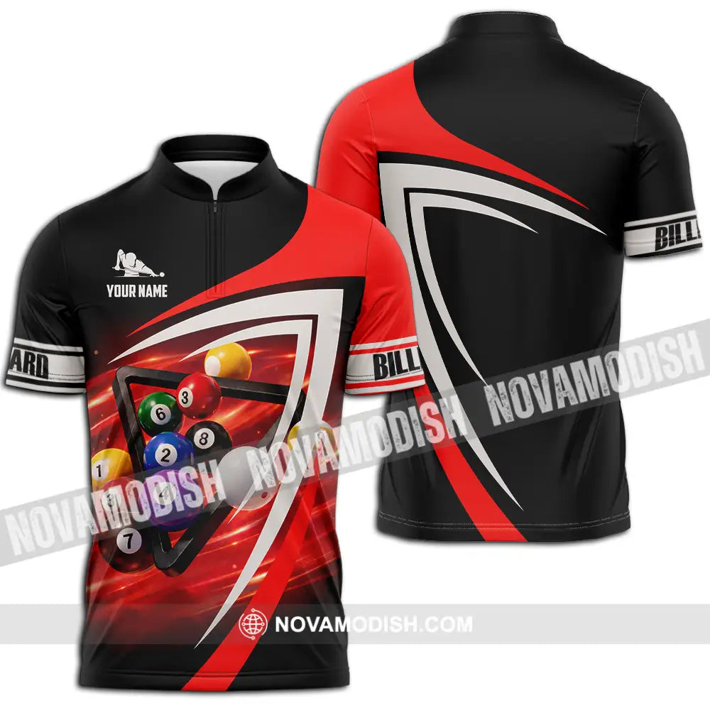 Unisex Shirt - Custom Billiard 3D Shirt Zipper Polo Shirt / S T-shirt