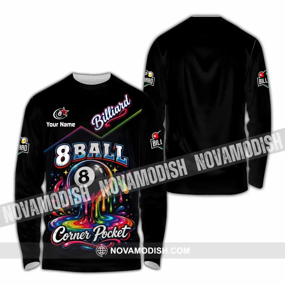 Unisex Shirt - Custom Billiard 8 Ball Shirt - Long Sleeve Shirt / S - T-shirt