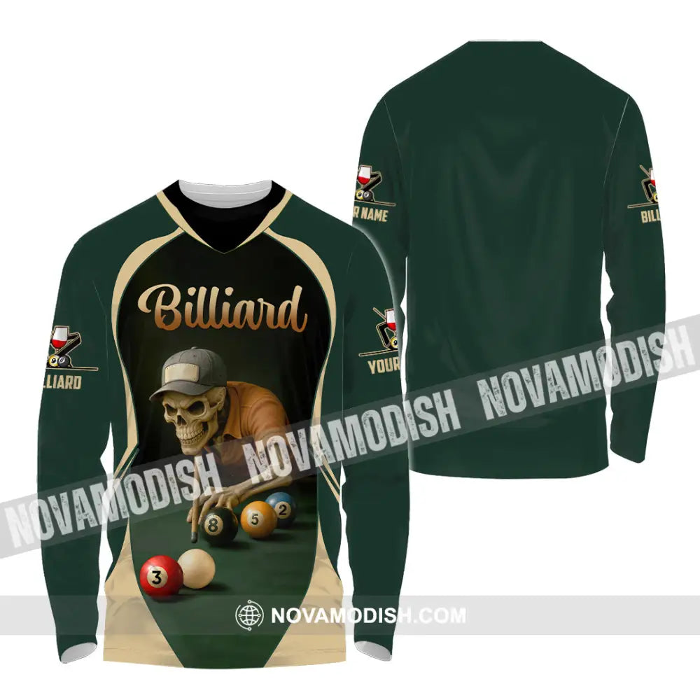 Unisex Shirt - Custom Billiard Shirt Long Sleeve Shirt / S T-shirt