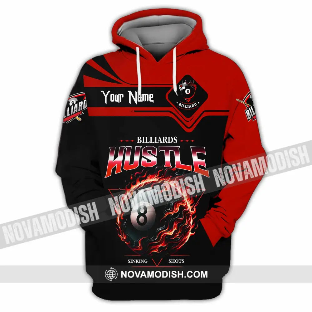 Unisex Shirt - Custom Billiards Hustle Sinking Shot Sport Shirt Hoodie / S T-shirt