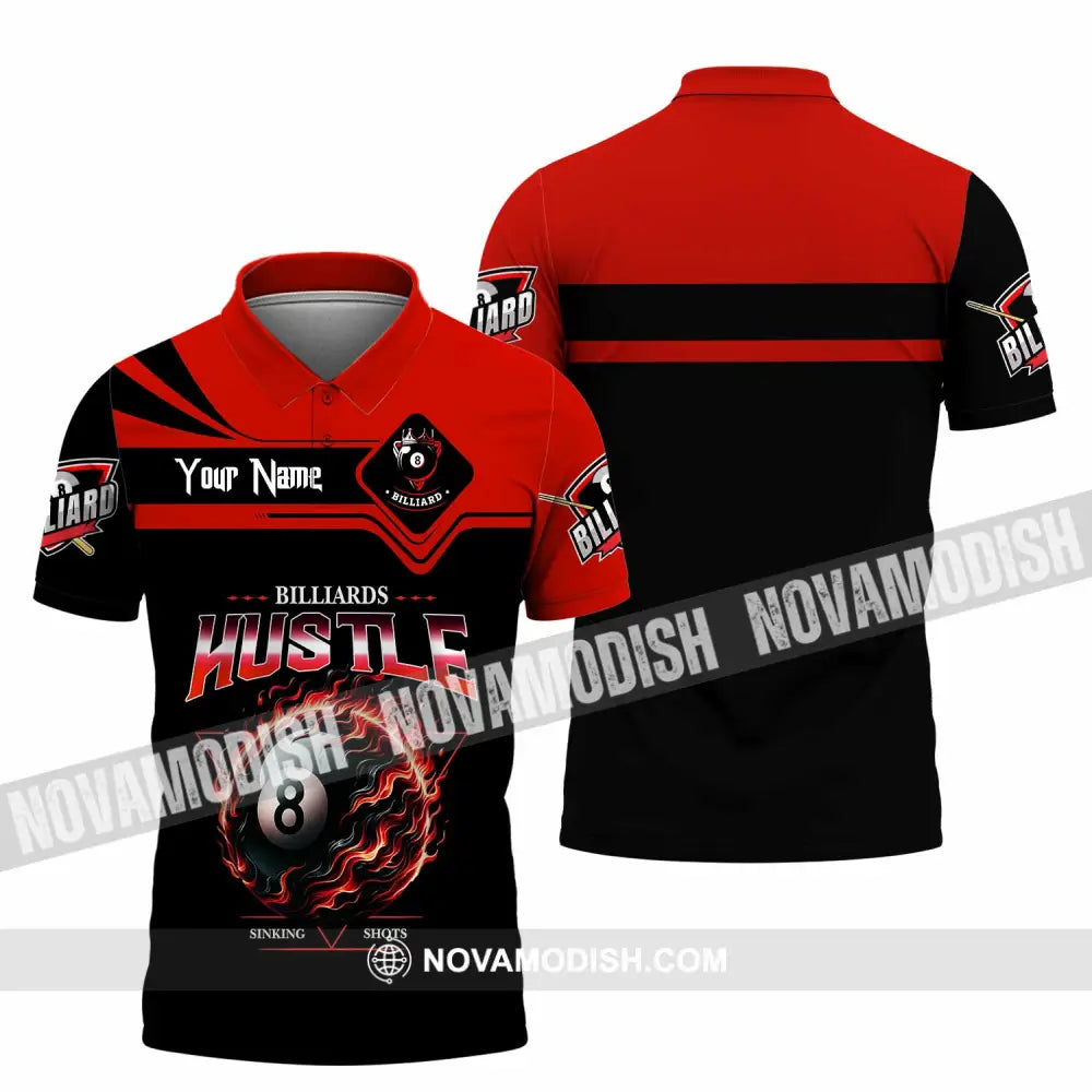 Unisex Shirt - Custom Billiards Hustle Sinking Shot Sport Shirt Polo Shirt / S T-shirt