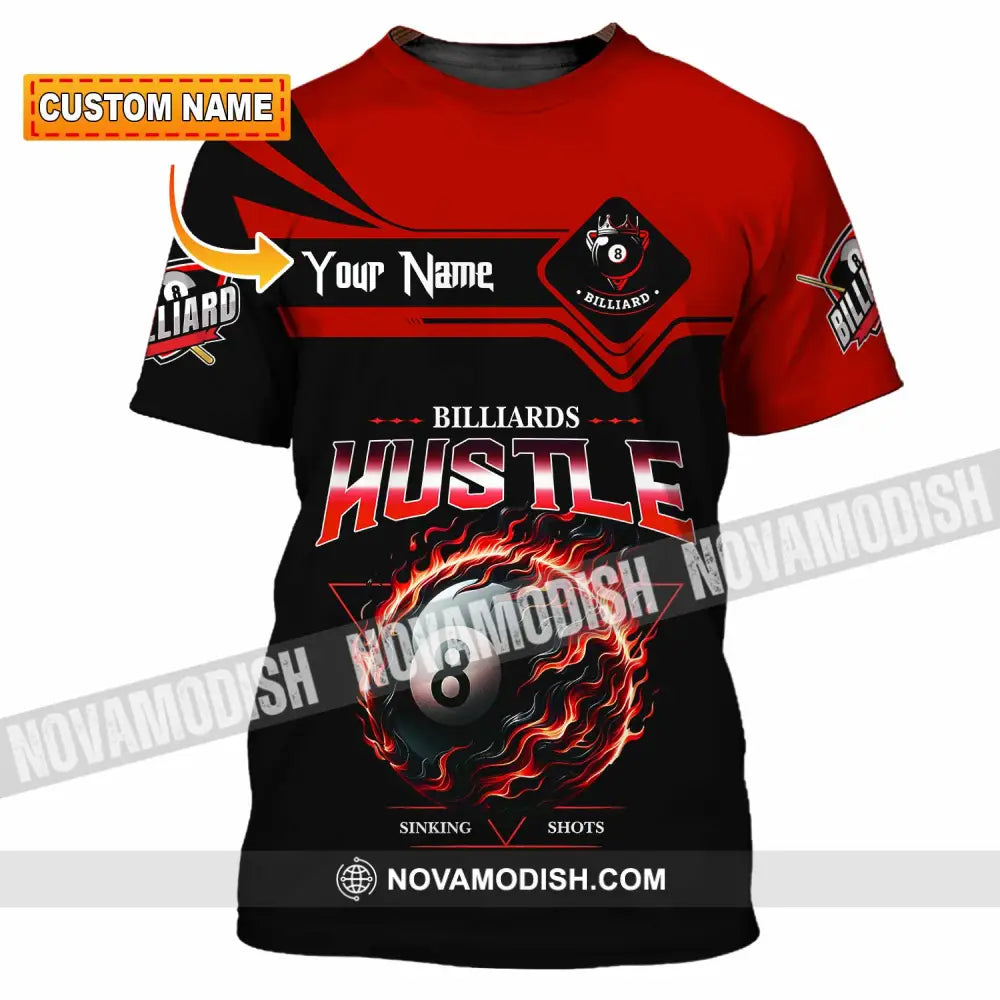 Unisex Shirt - Custom Billiards Hustle Sinking Shot Sport Shirt T-shirt