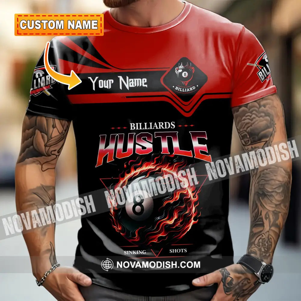 Unisex Shirt - Custom Billiards Hustle Sinking Shot Sport Shirt T-shirt