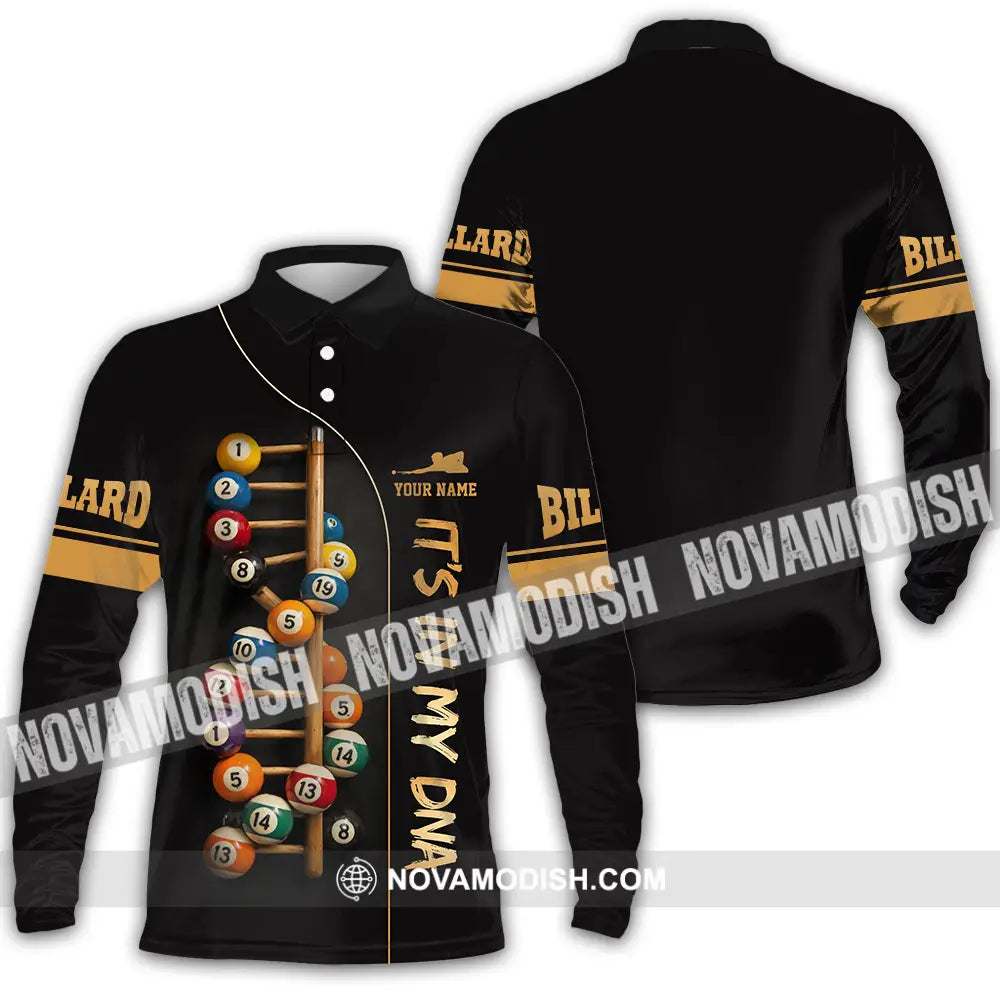 Unisex Shirt - Custom Billiards It’s In My DNA 3D Shirt Long Sleeve Polo / S T-shirt