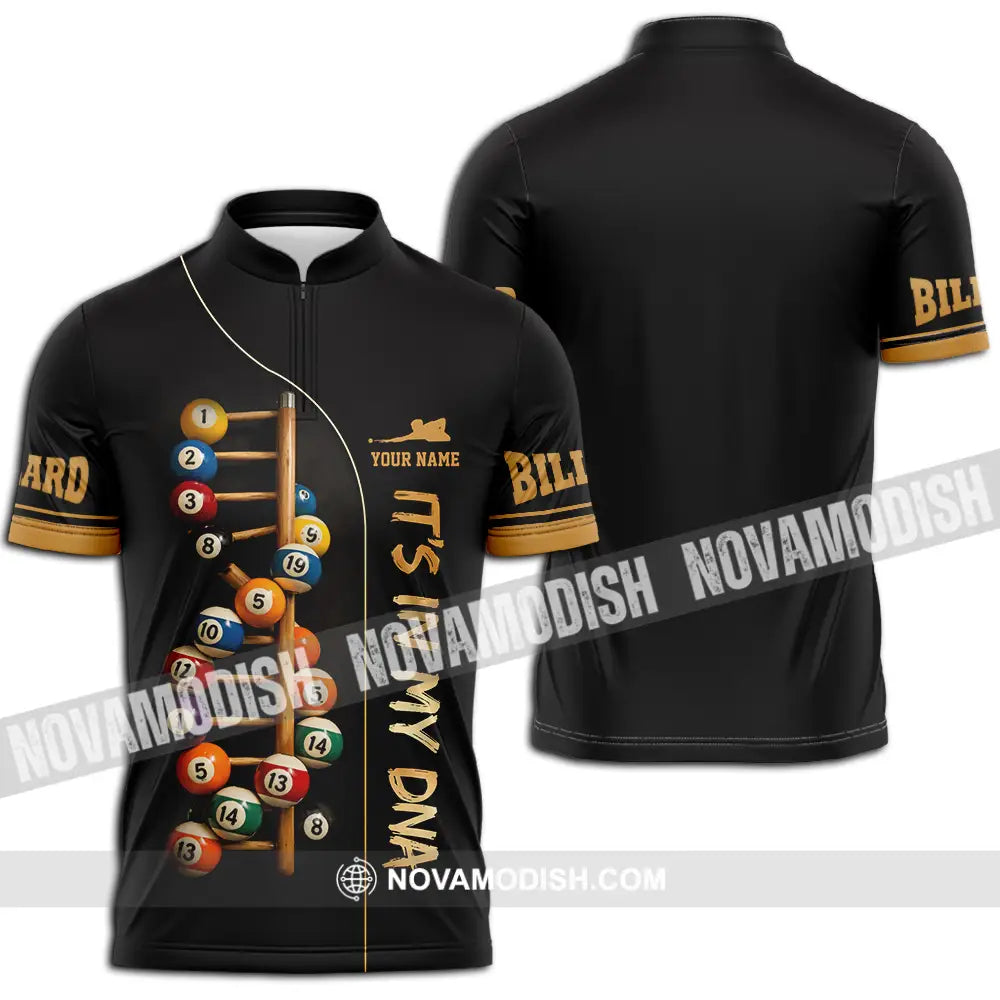 Unisex Shirt - Custom Billiards It’s In My DNA 3D Shirt Zipper Polo Shirt / S T-shirt
