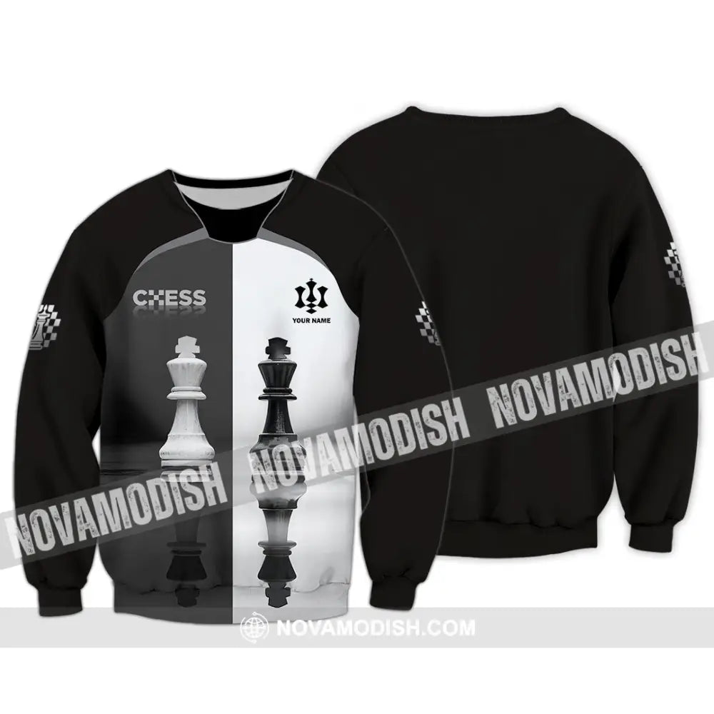 Unisex Shirt - Custom Black And White Chess Shirt For Couple Long Sleeve / S T-shirt