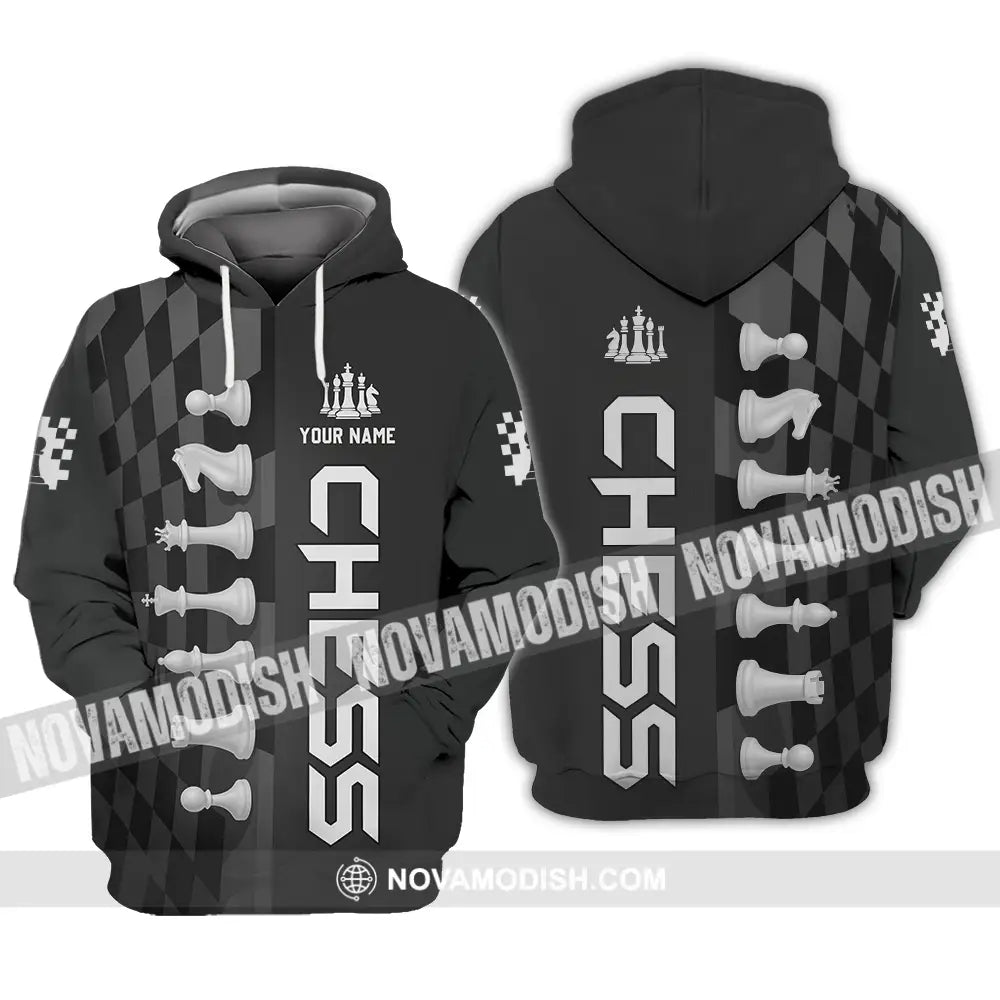 Unisex Shirt - Custom Black And White Chess Chess Player Sporty Shirt Hoodie / S T-shirt
