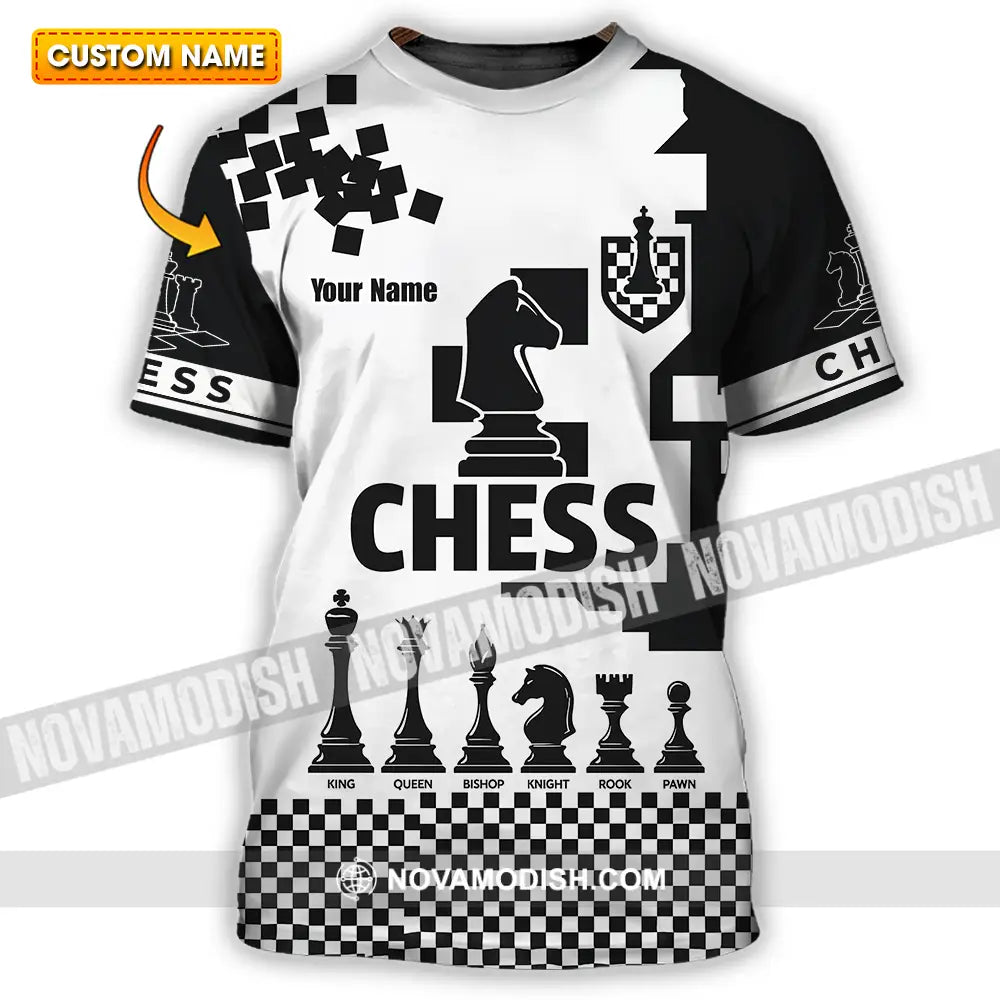 Unisex Shirt - Custom Black And White Chess Chess Player Sporty Shirt T-shirt