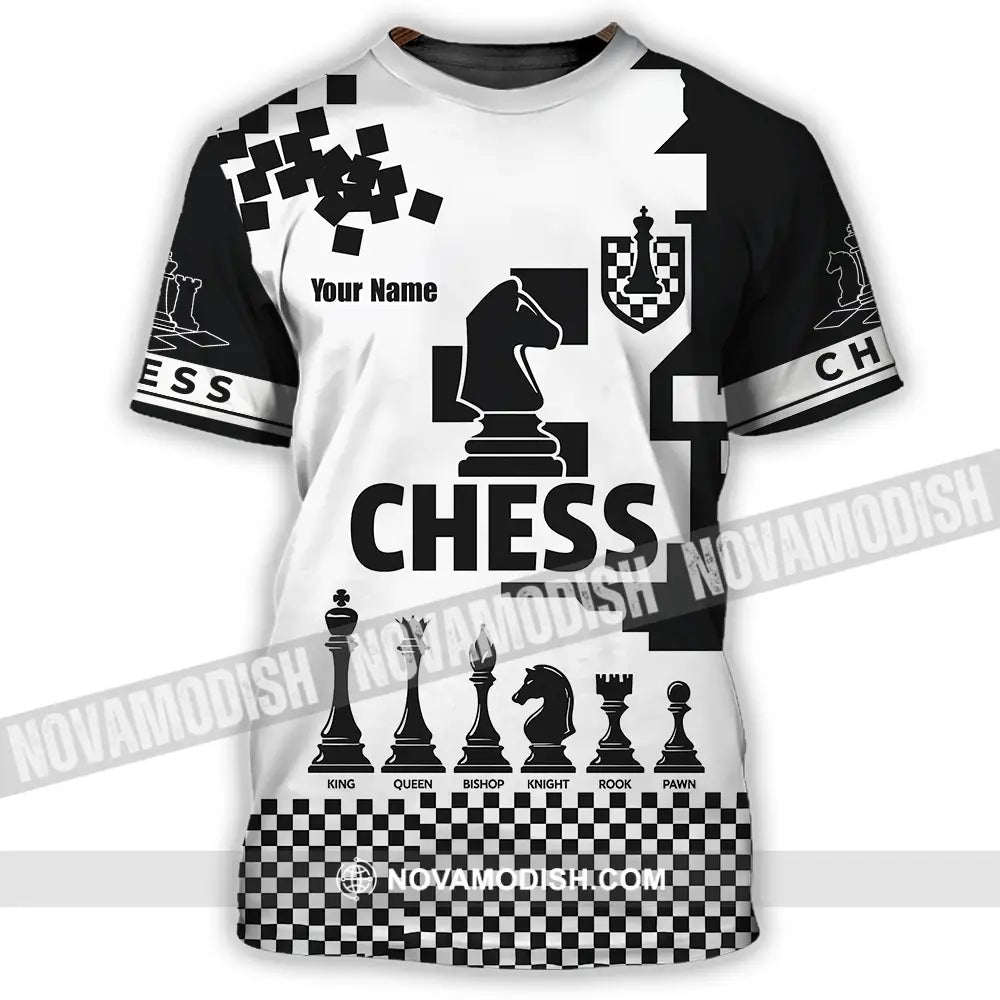 Unisex Shirt - Custom Black And White Chess Chess Player Sporty Shirt T-Shirt / S T-shirt