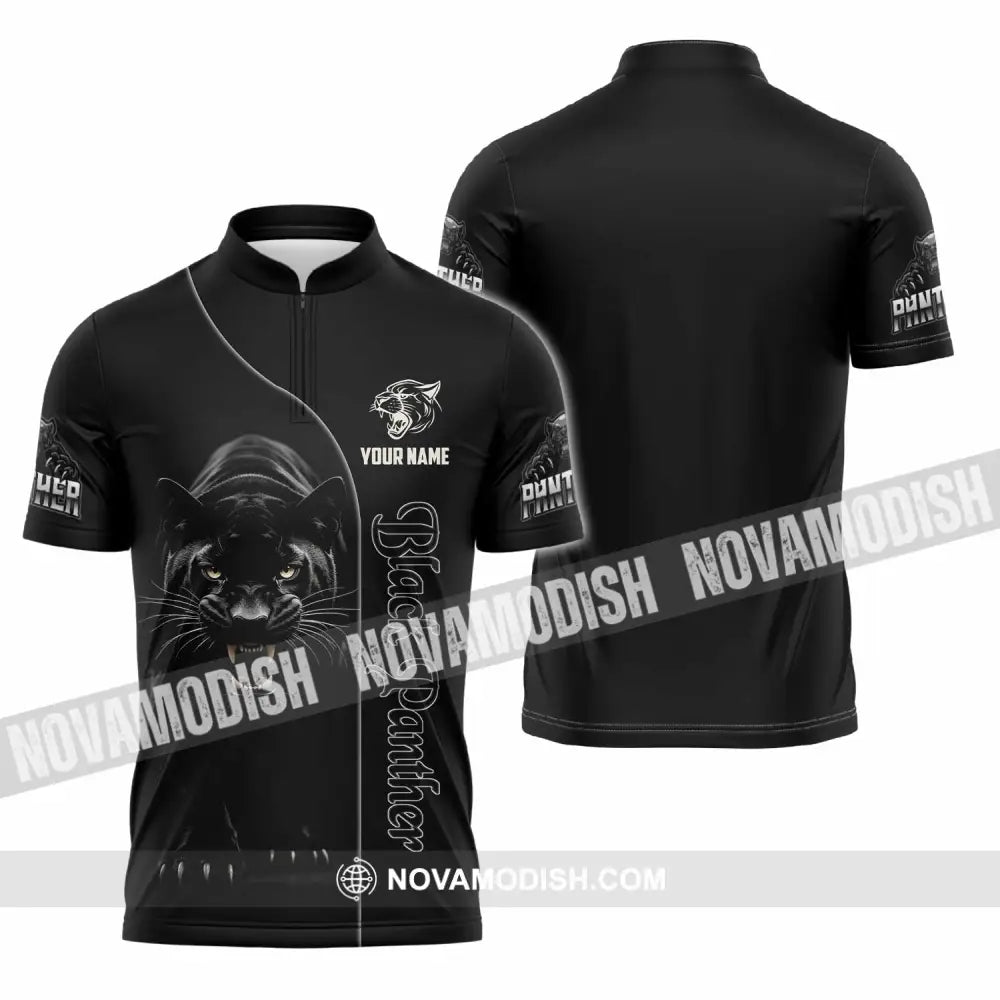 Unisex Shirt - Custom Black Panther Lover Classic Shirt Zipper Polo Shirt / S T-shirt