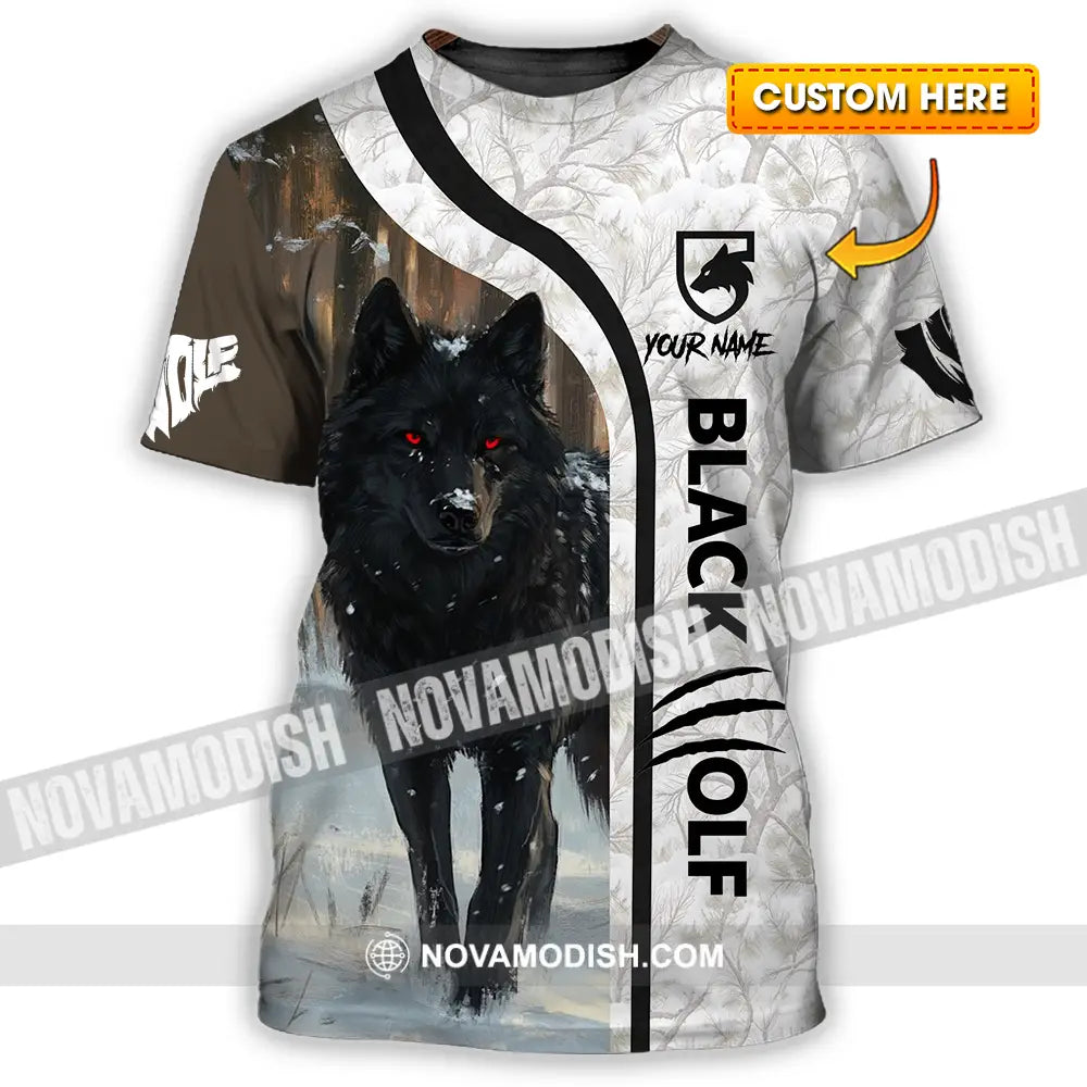 Unisex Shirt - Custom Black Wolf 3D Shirt T-shirt