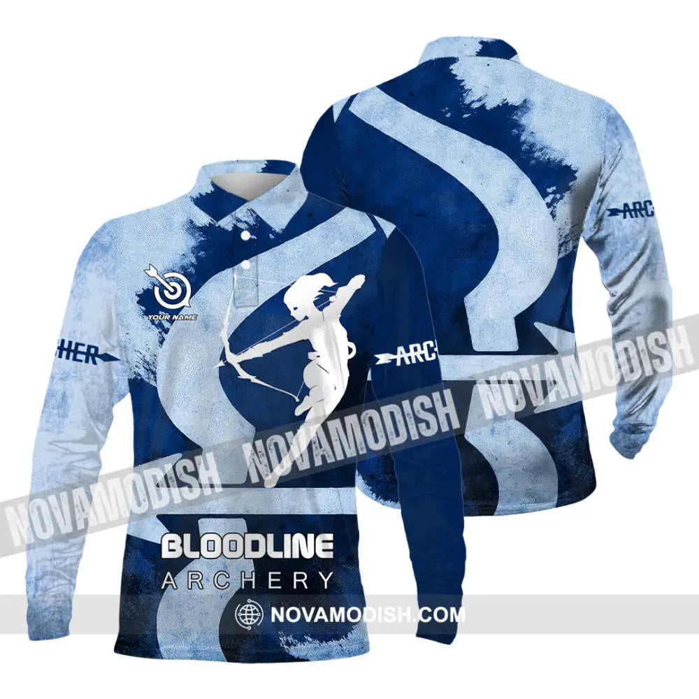 Unisex Shirt - Custom Bloodline Archery 3D Shirt Long Sleeve Polo / S T-shirt