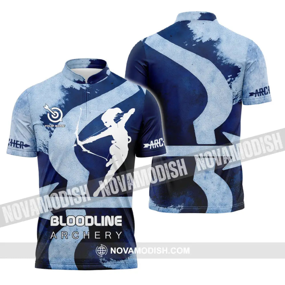 Unisex Shirt - Custom Bloodline Archery 3D Shirt Zipper Polo Shirt / S T-shirt