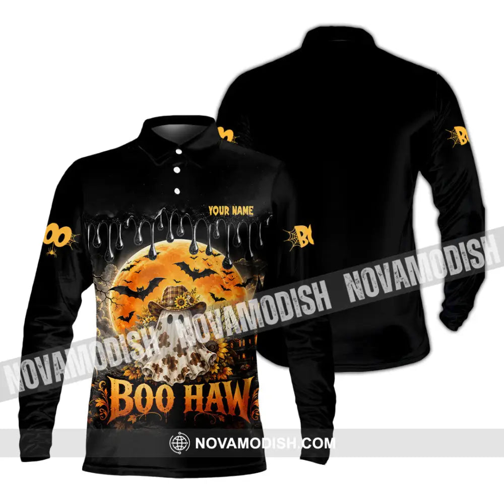 Unisex Shirt - Custom Boo Haw Shirt - Long Sleeve Polo / S - T-shirt