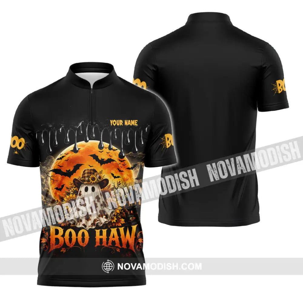 Unisex Shirt - Custom Boo Haw Shirt - Zipper Polo Shirt / S - T-shirt