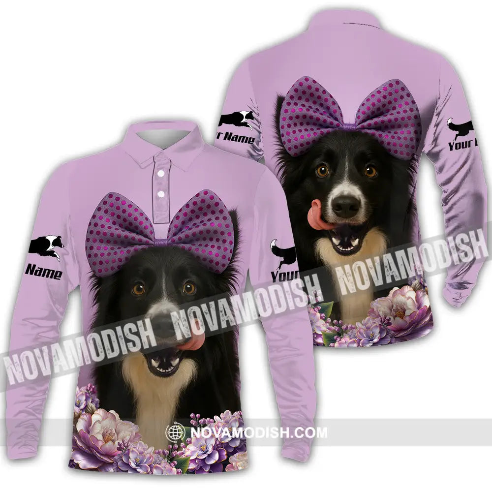 Unisex Shirt - Custom Border Collie Shirt Long Sleeve Polo / S T-shirt