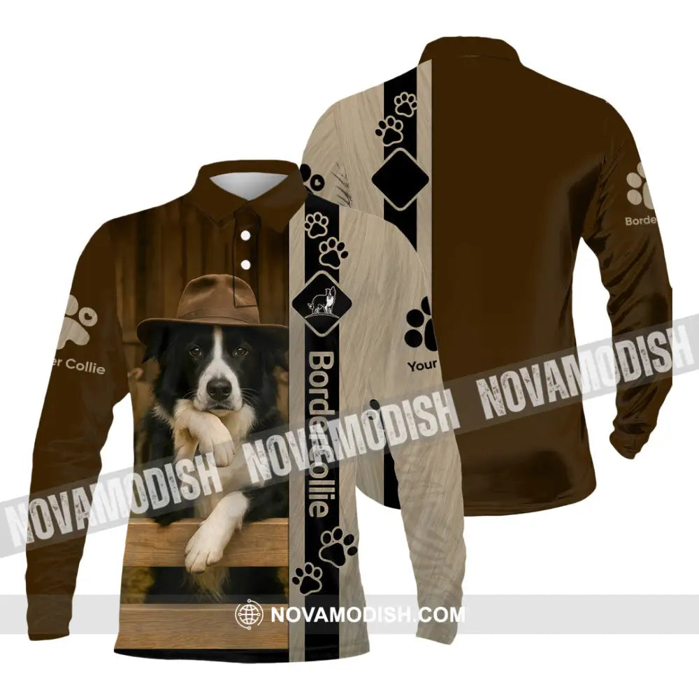 Unisex Shirt - Custom Border Collie Shirt Long Sleeve Polo / S T-shirt