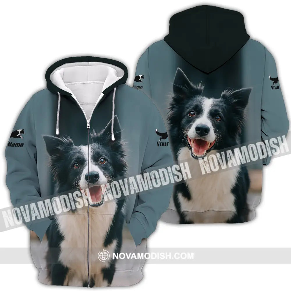 Unisex Shirt - Custom Border Collie Shirt Zipper Hoodie / S T-shirt