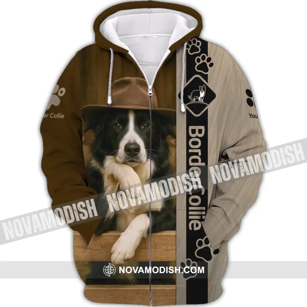 Unisex Shirt - Custom Border Collie Shirt Zipper Hoodie / S T-shirt
