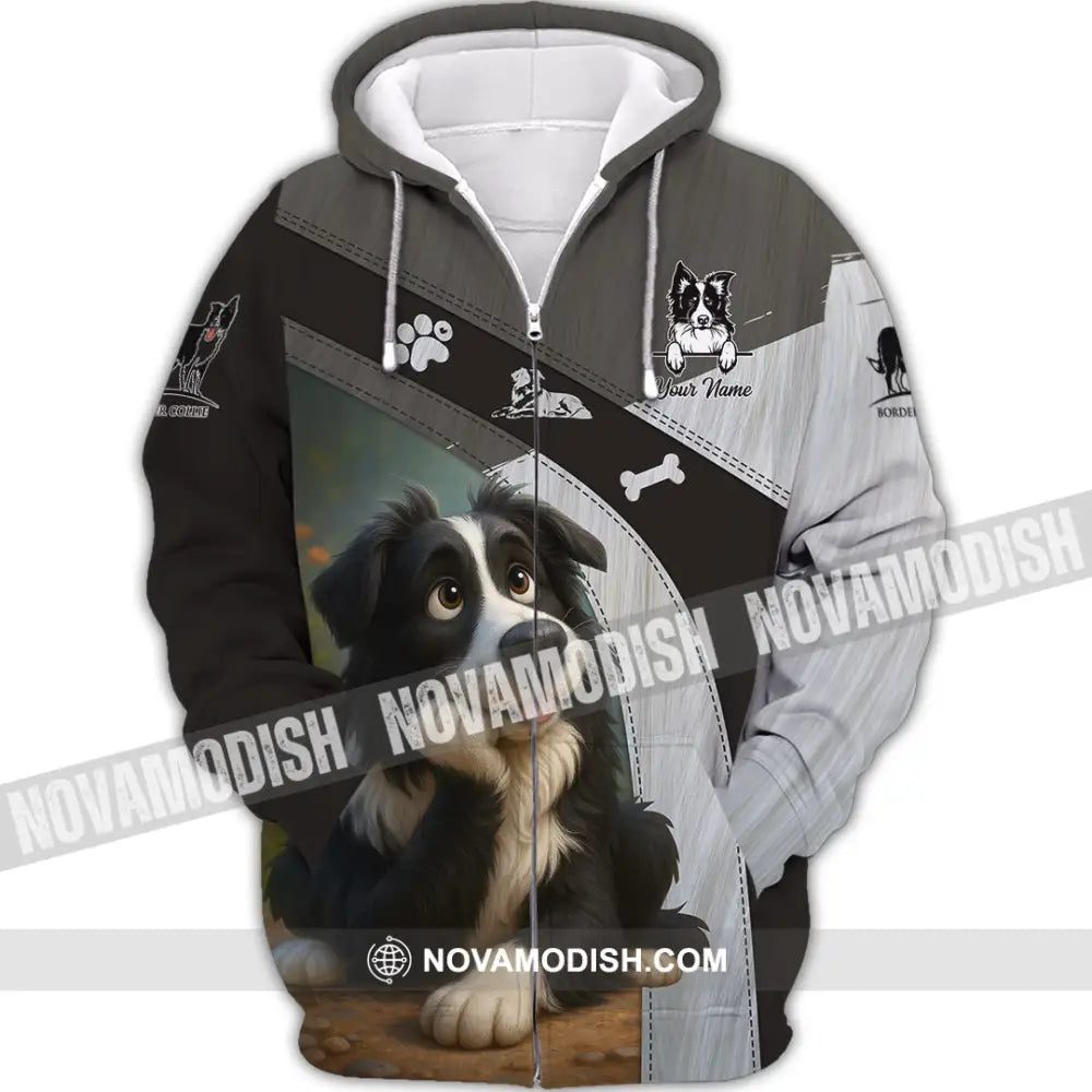 Unisex Shirt - Custom Border Collie Shirt Zipper Hoodie / S T-shirt