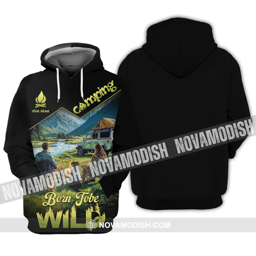 Unisex Shirt - Custom Born To Be Wild Camping Shirt Hoodie / S T-shirt