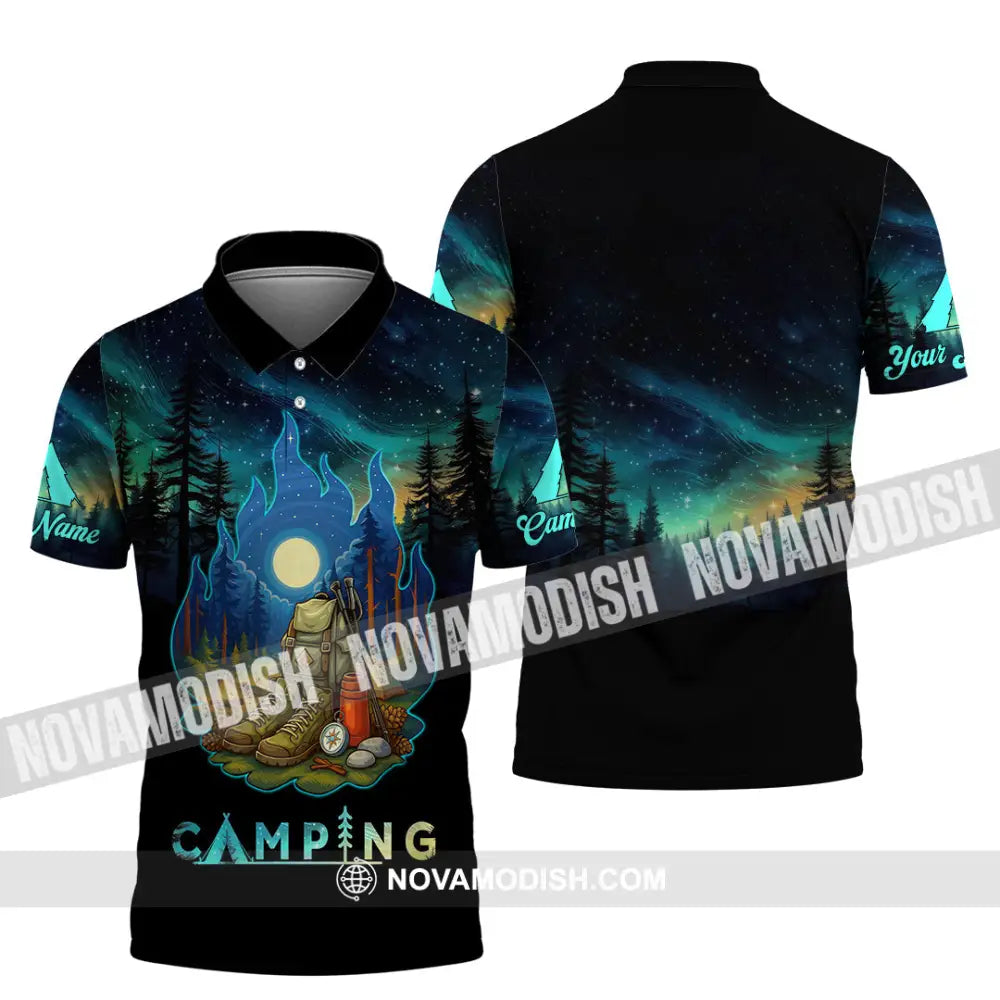 Unisex Shirt - Custom Born To Be Wild Camping Shirt Polo Shirt / S T-shirt