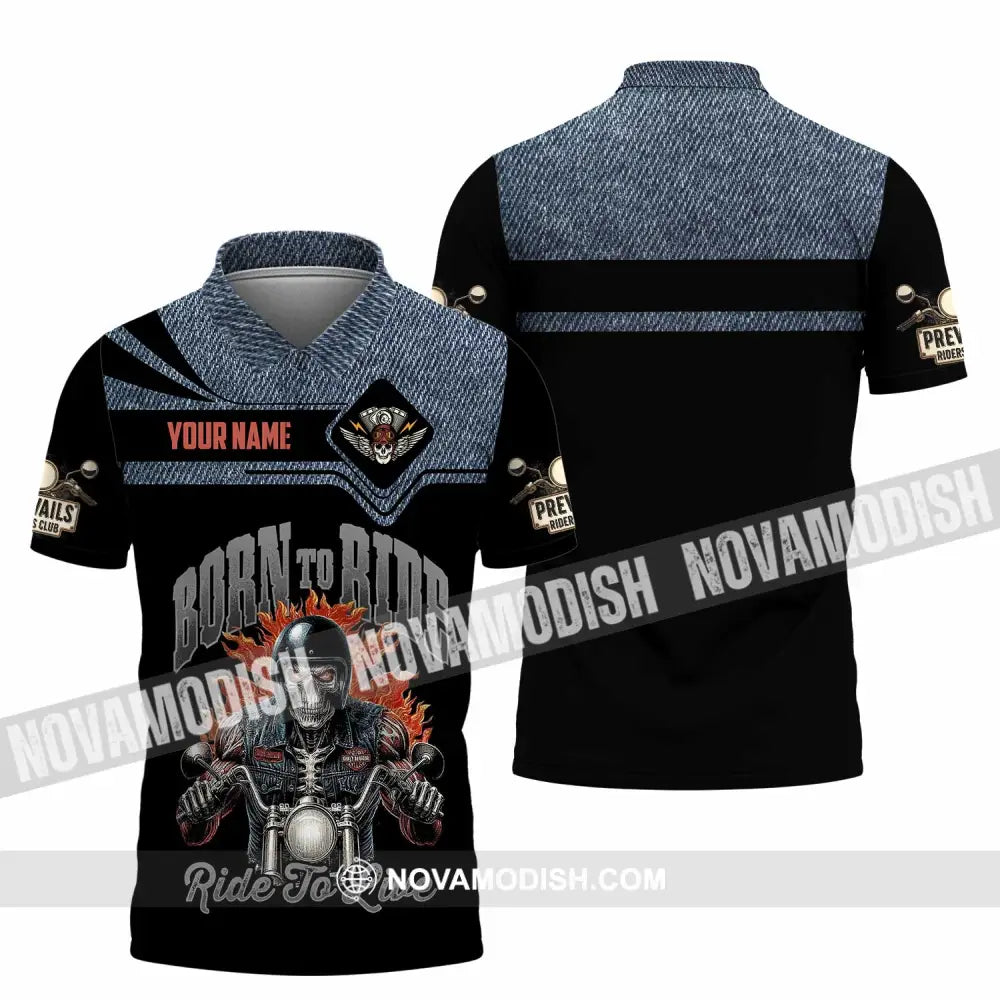 Unisex Shirt - Custom Born To Ride 3D Shirt Polo Shirt / S T-shirt