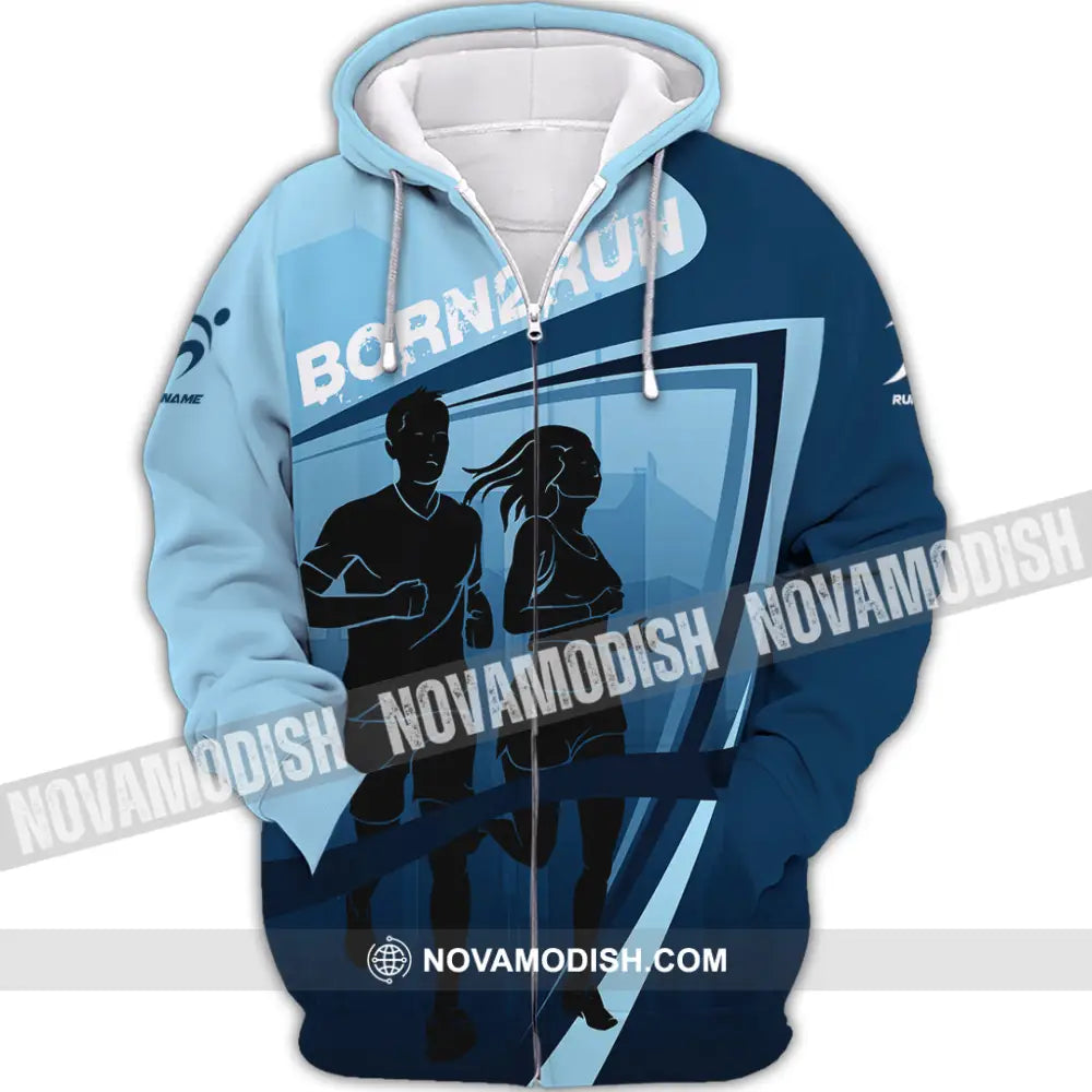 Unisex Shirt - Custom Born To Run 3D Shirt Zipper Hoodie / S T-shirt