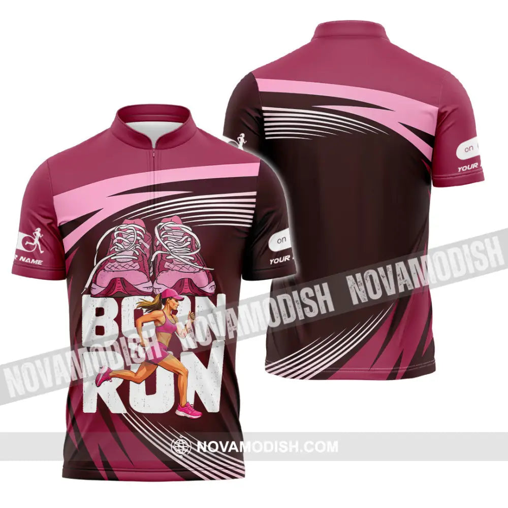 Unisex Shirt - Custom Born To Run 3D Shirt Zipper Polo Shirt / S T-shirt