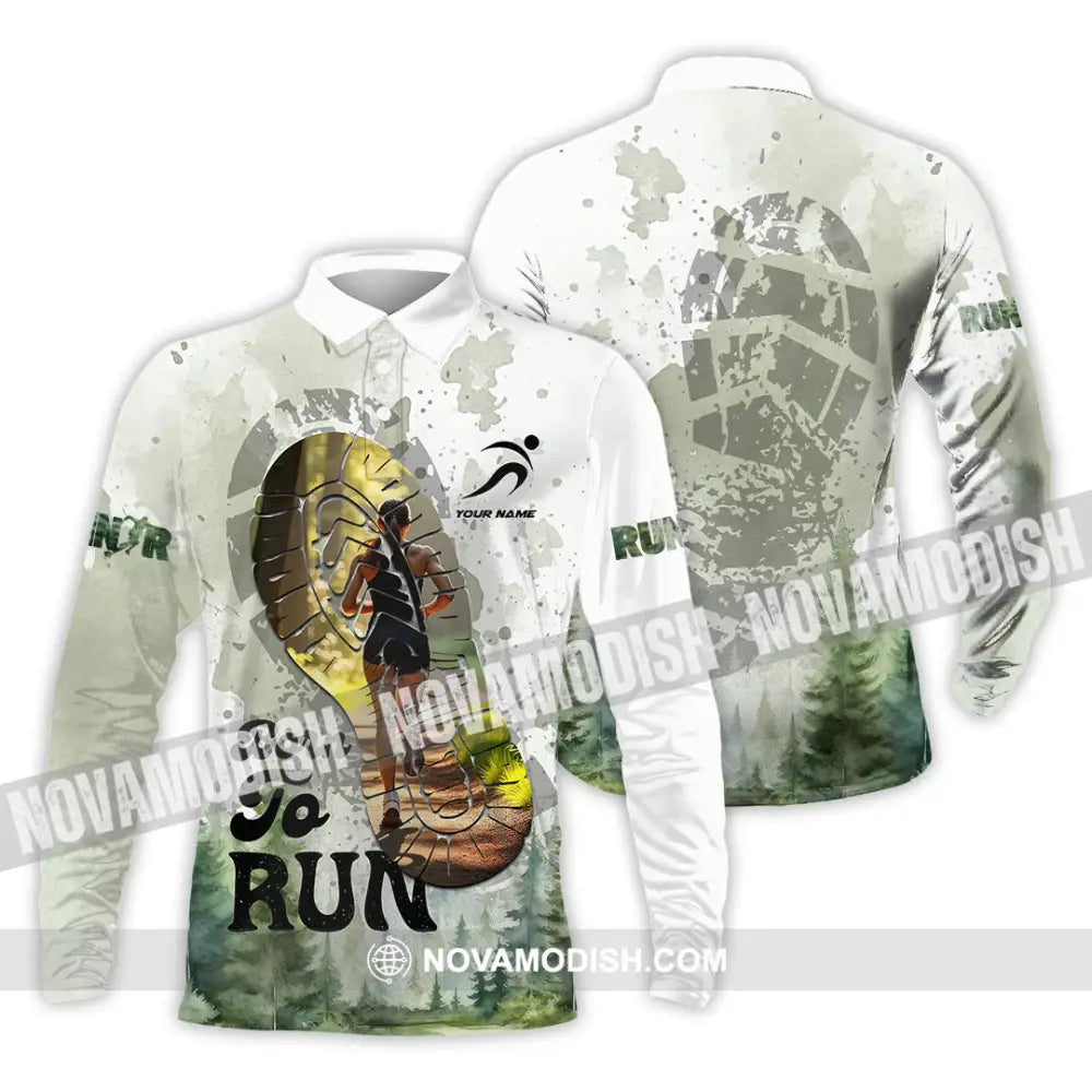 Unisex Shirt - Custom Born To Run Shirt Long Sleeve Polo / S T-shirt